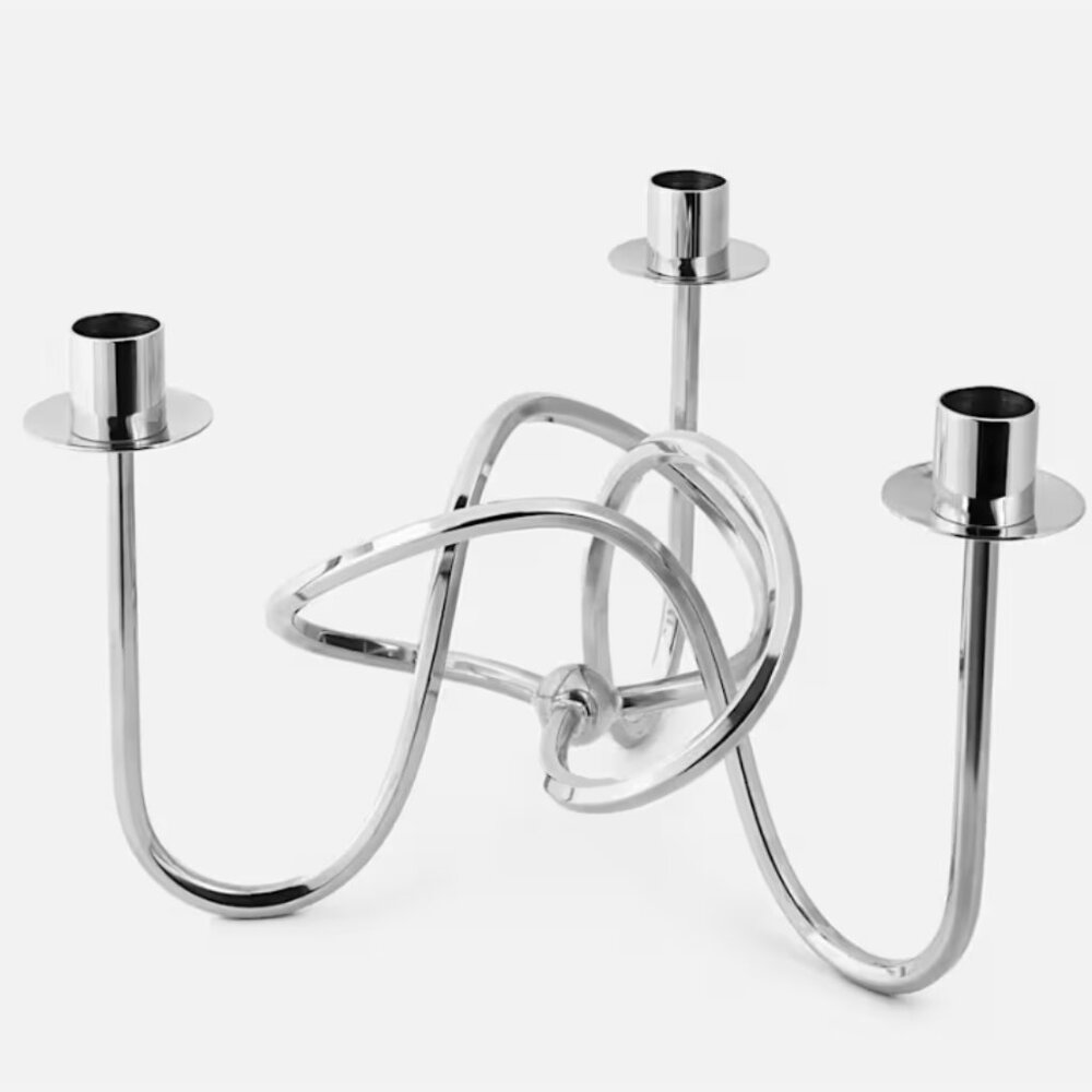 Svenskt Tenn 'The Knot of Friendship' Silver Candle Holder